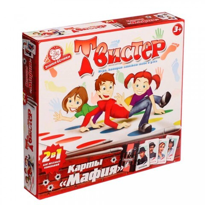 Игра 2 в 1 «Твистер» + карты «Мафия»