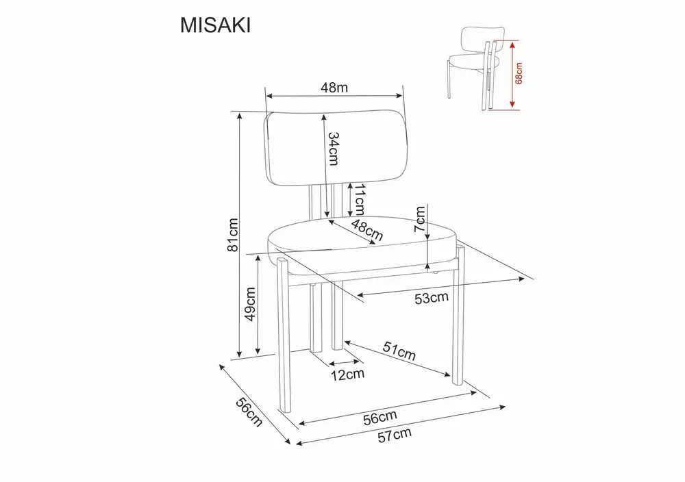 Стул SIGNAL MISAKI t.253 бежевый/черный