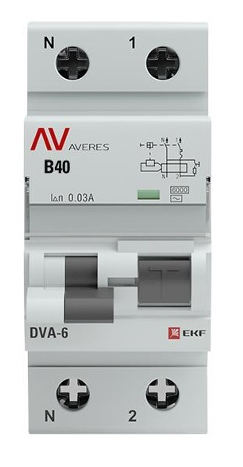 Автомат дифференциальный EKF rcbo6-1pn-40B-30-ac-av