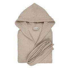 Naomi (беж) S (р.52-54) Халат вафельный с капюшоном
