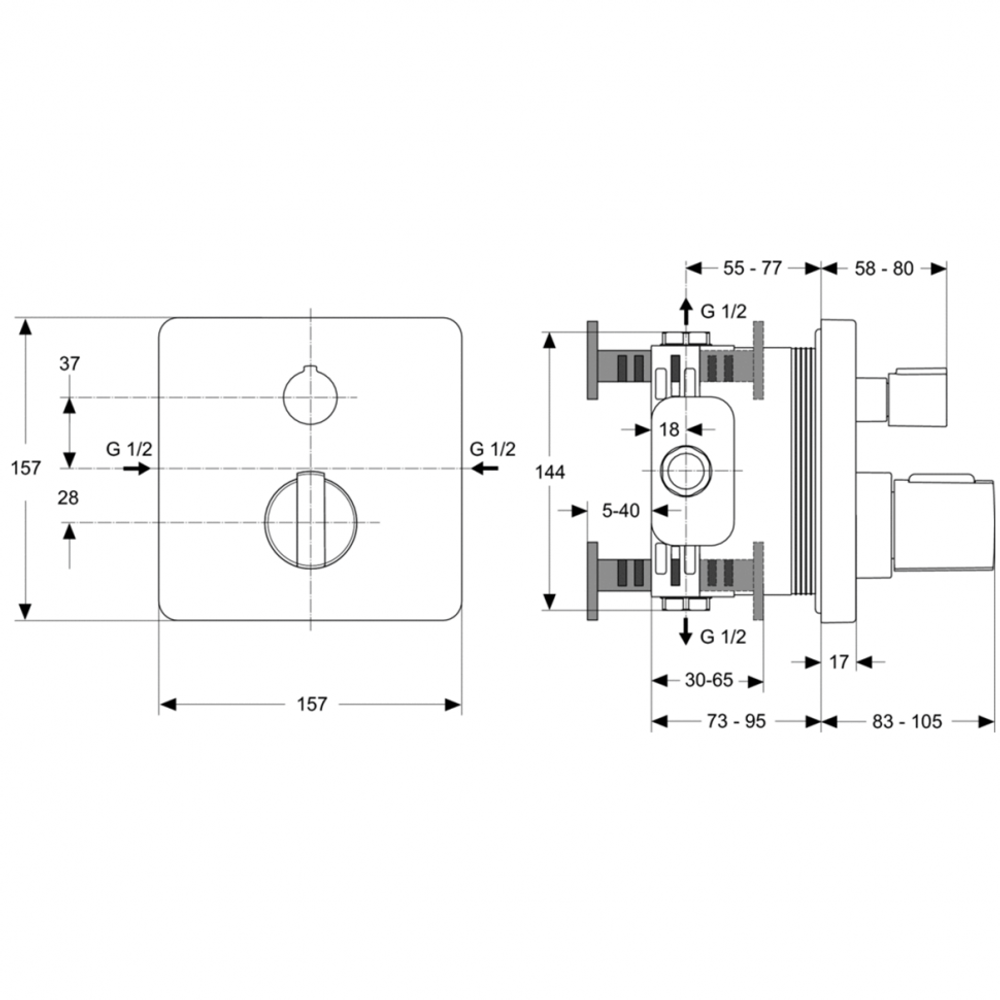 Смеситель Ideal Standard  CERATHERM A4662AA для душа