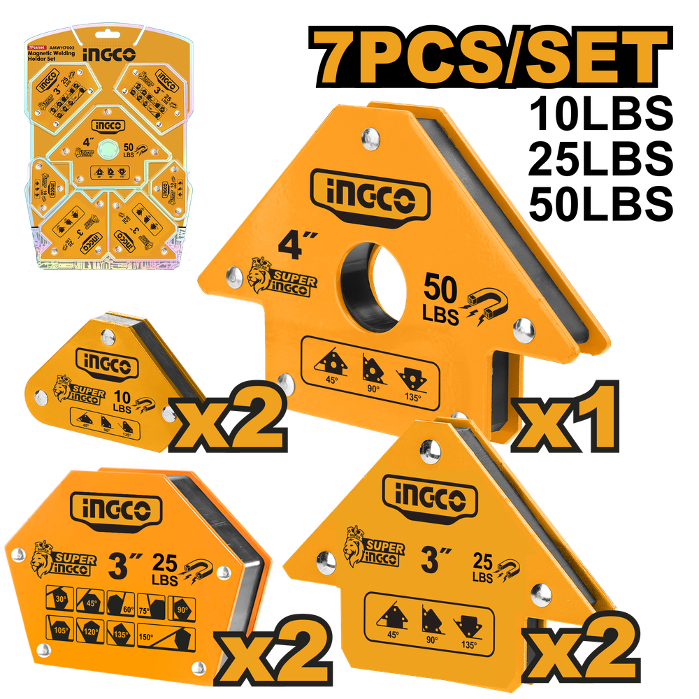 Набор мангитных угольников 7 шт. INGCO AMWH7002