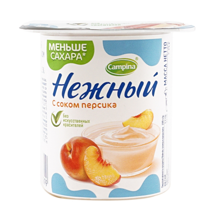 Йогурт Нежный Персик 5% 100 гр