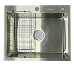 МОЙКА ОДНОСЕКЦ ИЗ НЕРЖ СТАЛИ FONLER,FL6050САТИН (HANDMADE),3 ММ.КОМПЛ:СЕТКА OPTIM СЕР СЛИВ АРМ