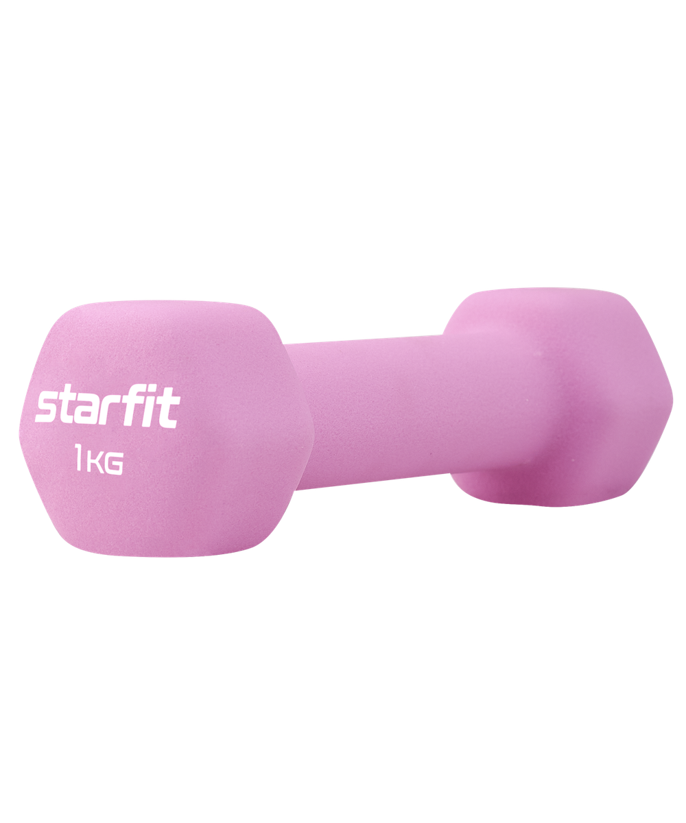 Гантель неопреновая DB-201 1 кг, розовый пастельный