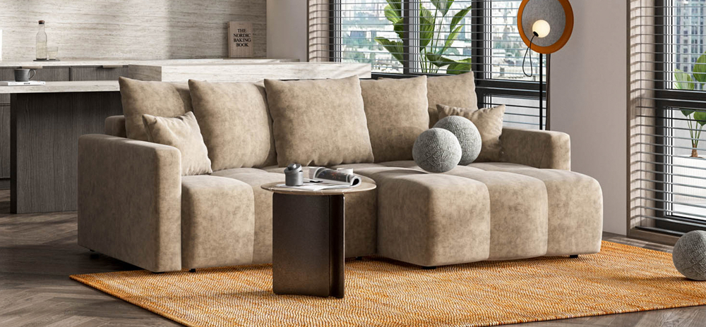 Угловой диван Босс Тренд Велюр Роял тауп