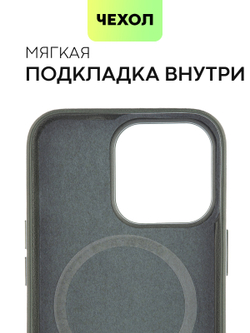 Чехол BROSCORP для Apple iPhone 13 Pro оптом (арт. IP13PRO-LEATHER-DARKGREEN)