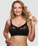 Бескаркасный бюстгальтер с мягкой кружевной чашкой (Размер: 85E) (Цвет: фиолетовый)