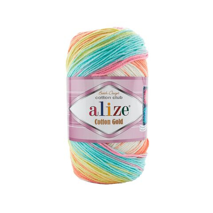 Коттон голд батик (Cotton gold batik) пряжа Alize 55%хлопок 45%акрил 5х100г/330м (7937)
