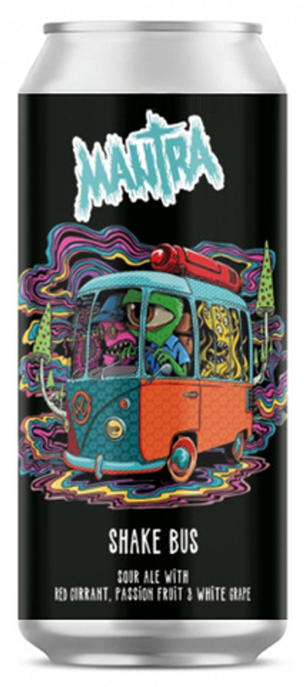 Пиво Мантра Шейк Бас Рэд Каррент, Пэшн Фрут, Вайт Грейп / Mantra Shake Bus Red Currant, Passion Fruit, White Grape 0.5 - банка