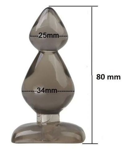 Дымчатый анальный плаг в форме пирамидки - 8 см. (Цвет: дымчатый)