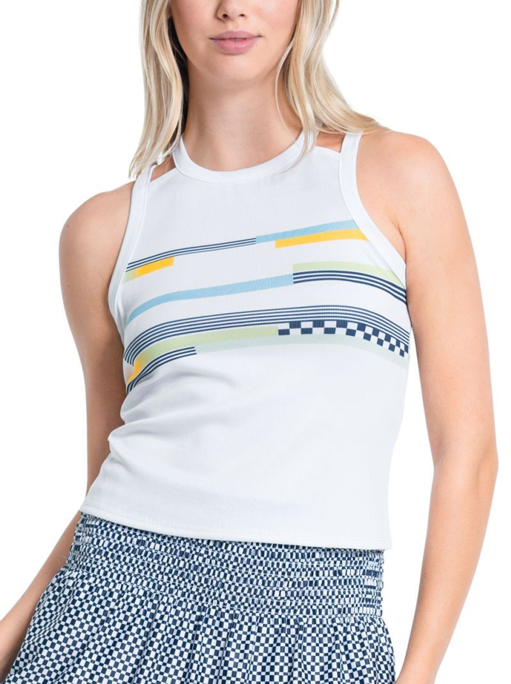 Топ теннисный Lucky in Love Cool Urbana Finish Line Tank - White