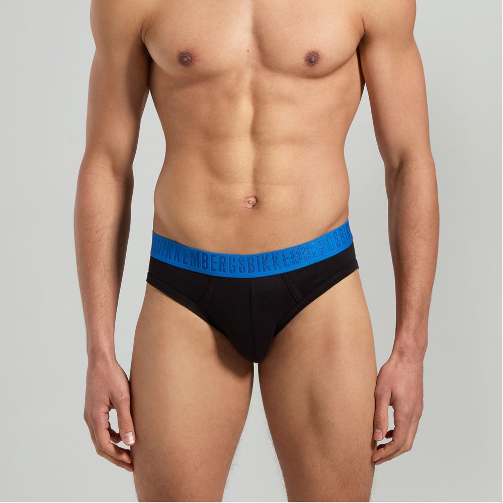 Мужские трусы брифы (белый, синий, черный) набор 3 в 1 Bikkembergs FASHION BICOLOR BKK1USP04TR