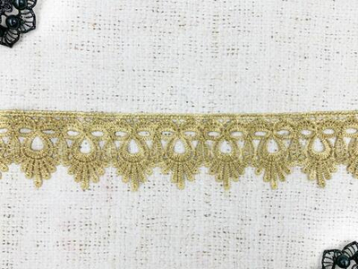 Кружево плетеное, ш. 4,5-5 см, светлая горчица