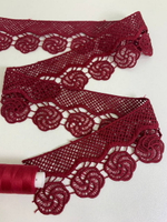 Тесьма плетеная,  5,5см, бордовый, плотная AF