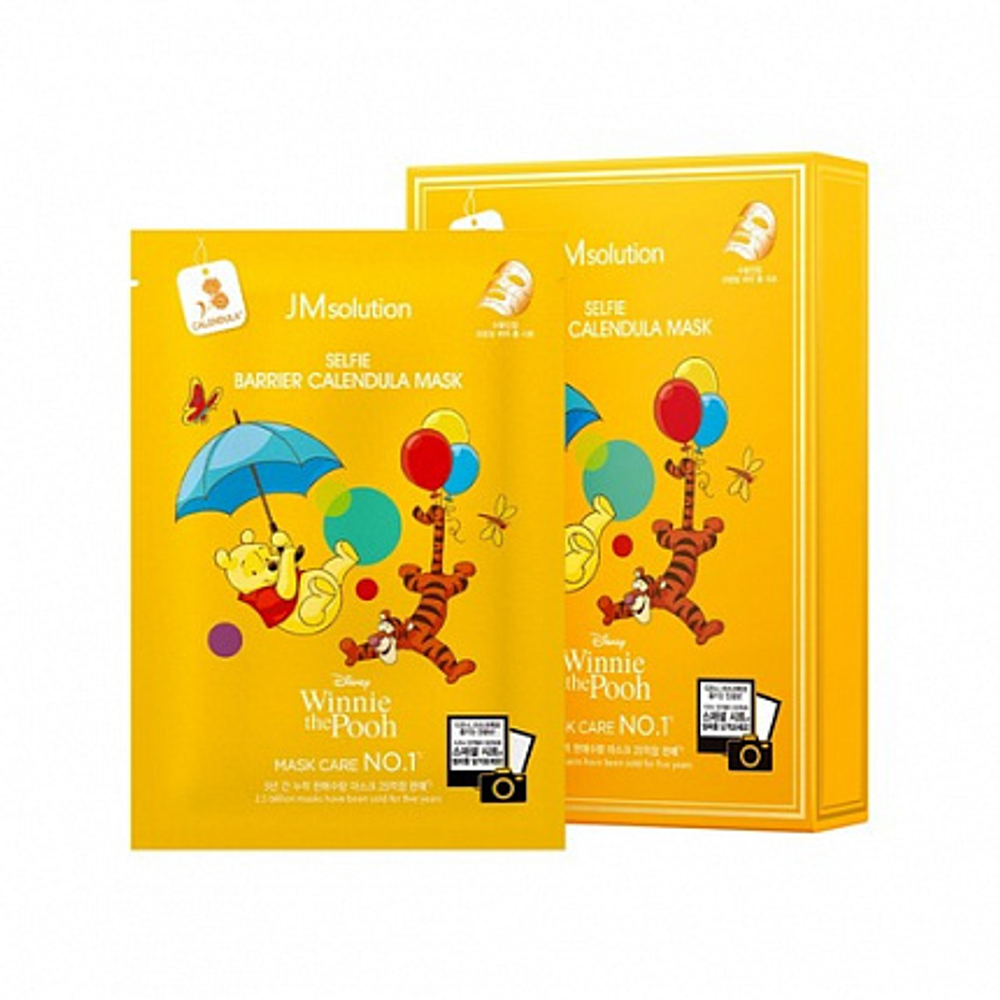 JMsolution Маска тканевая успокаивающая с календулой Disney collection selfie barrier calendula mask
