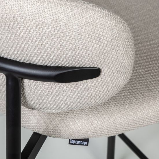 Стул полубарный Adele, ткань, светло-серый