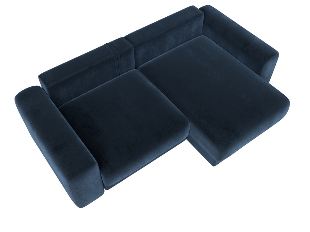 Диван угловой Лига-056 НПБ угол универсальный ВЕЛЮР TOWER 13 синий