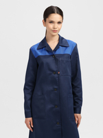 Халат женский Лигор (тк.Смесовая,210), т.синий/васильковый