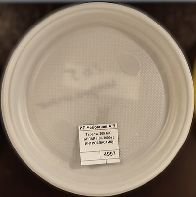 Тарелка 205 Б/С БЕЛАЯ (100/2000) ( ИНТРОПЛАСТИК)