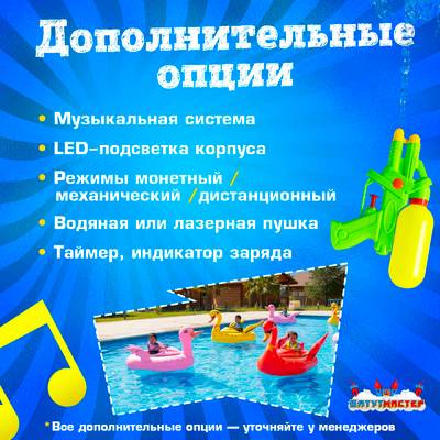 Лодка для парка аттракционов «Уточка», взрослая, на часовом механизме, 172×120×36 см