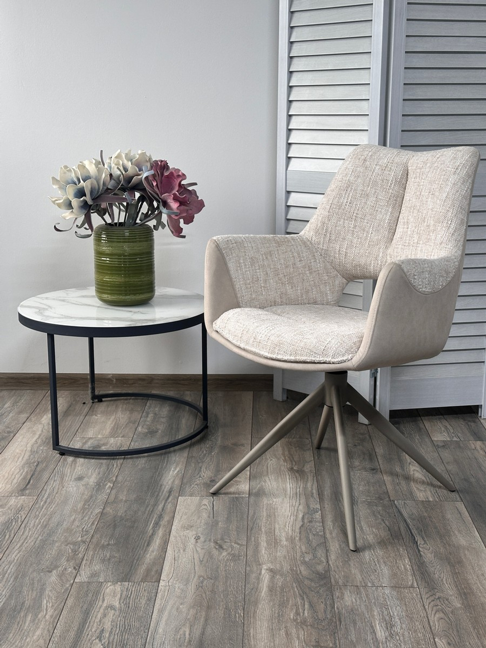 Стул DAVEN 360 град. поворот. RIELY-111 / G1038-101 Кремовый / Латте, ®DISAUR