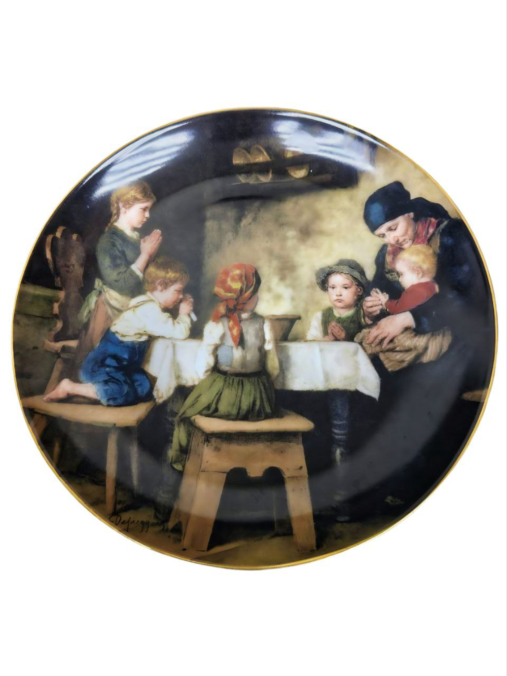 &&& Тарелка декоративная "Застольная молитва" Австрия