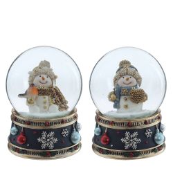 GAEM Фигурка декоративная "Снеговик" в стекл шаре, D 6.5 см, L6,5 W6,5 H8,5 см, 2в.