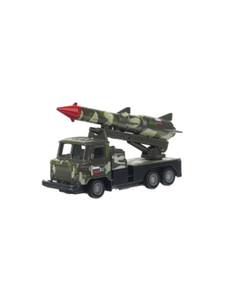 Машинка детская металлическая военная с ракетой 12 см