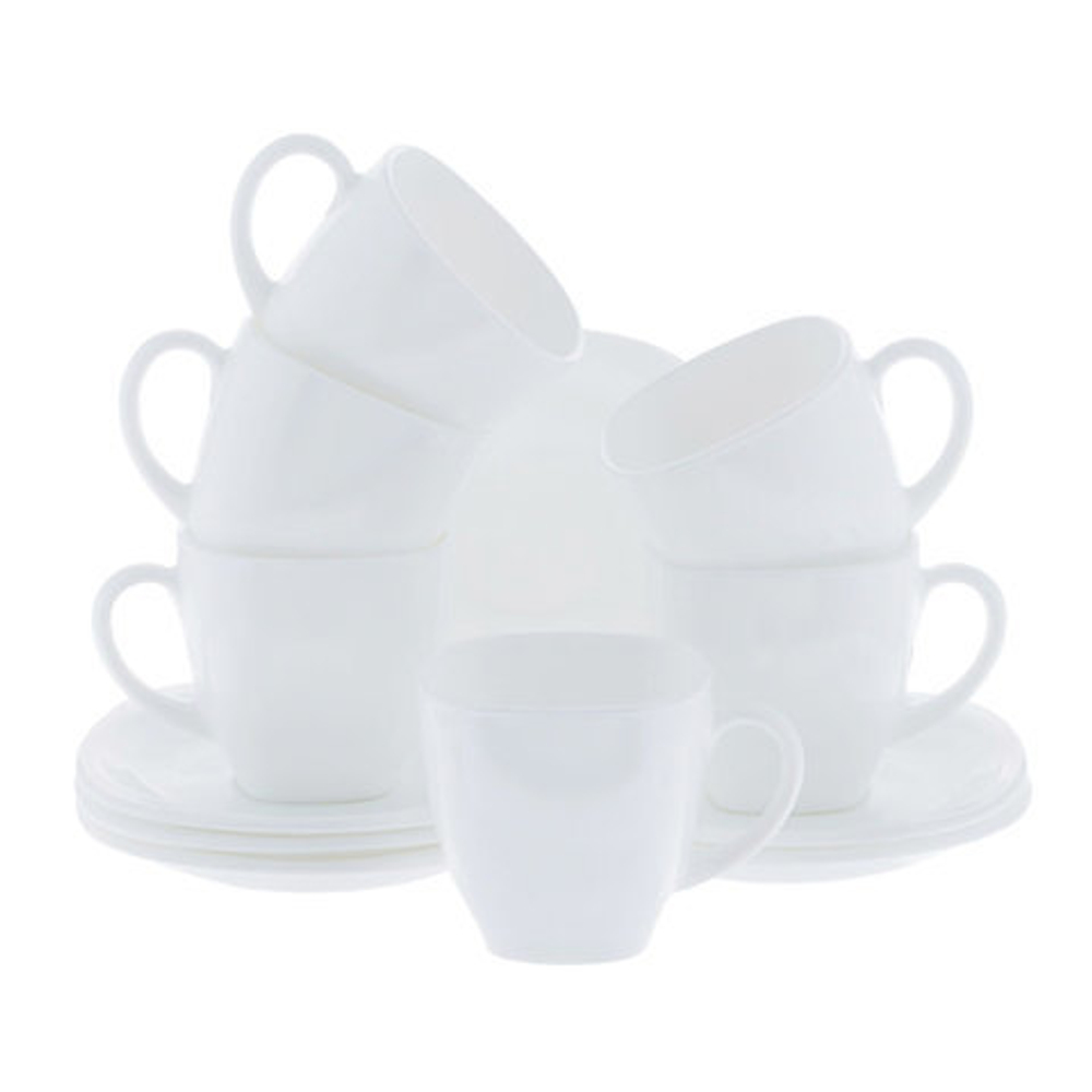 Набор посуды столовый, 30 предметов, черное и белое стекло, "Carine Mix", LUMINARC, N1500