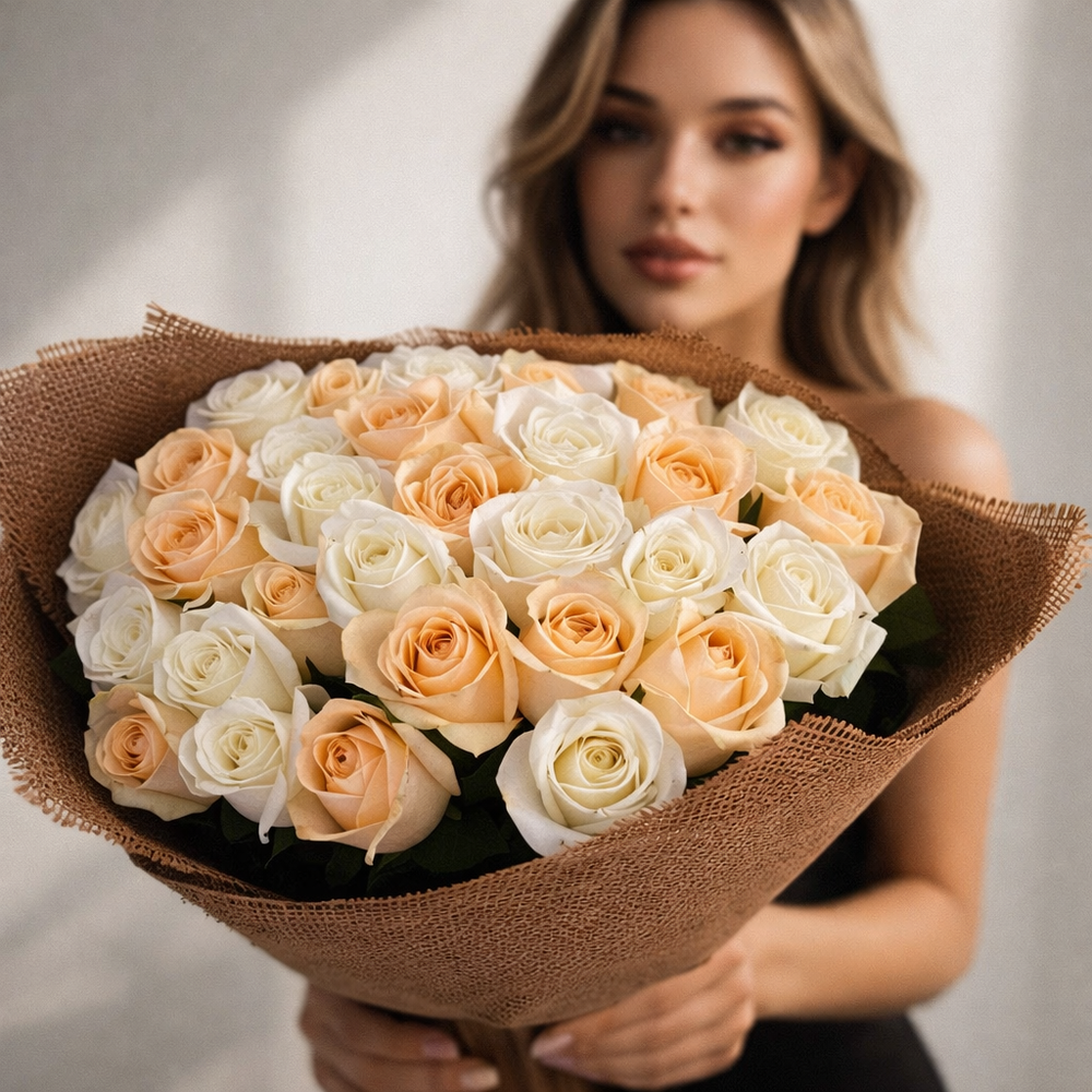 Композиция из роз "Meeting with you"