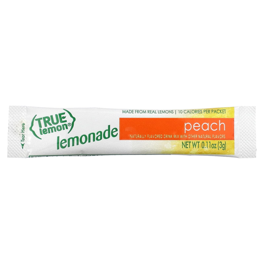 True Citrus, True Lemon, лимонад, персик, 10 пакетиков по 3 г (0,11 унции)