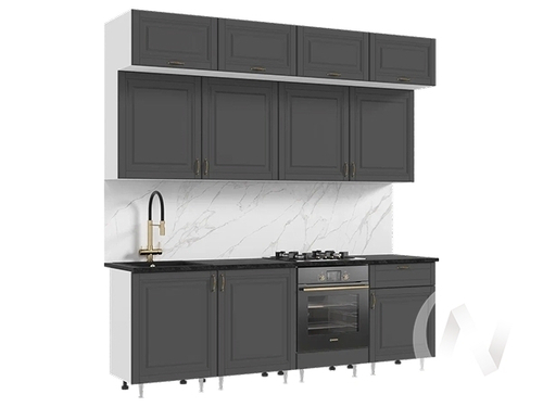 Кухня Престиж 2;4м (белый/графит софт/кастилло темный)
