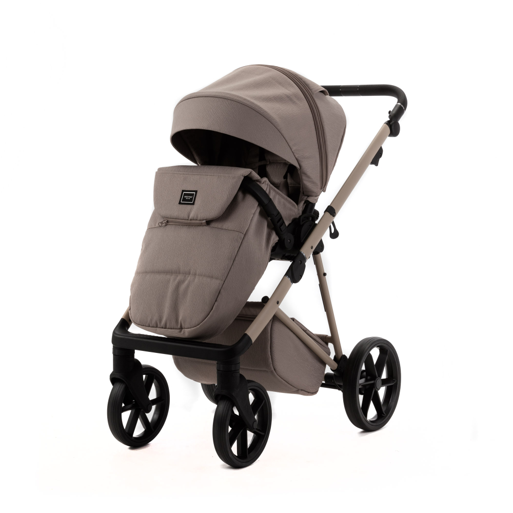 Детская универсальная коляска Adamex Delta Natura - DN-4 Cappuccino (Капучино, ткань)