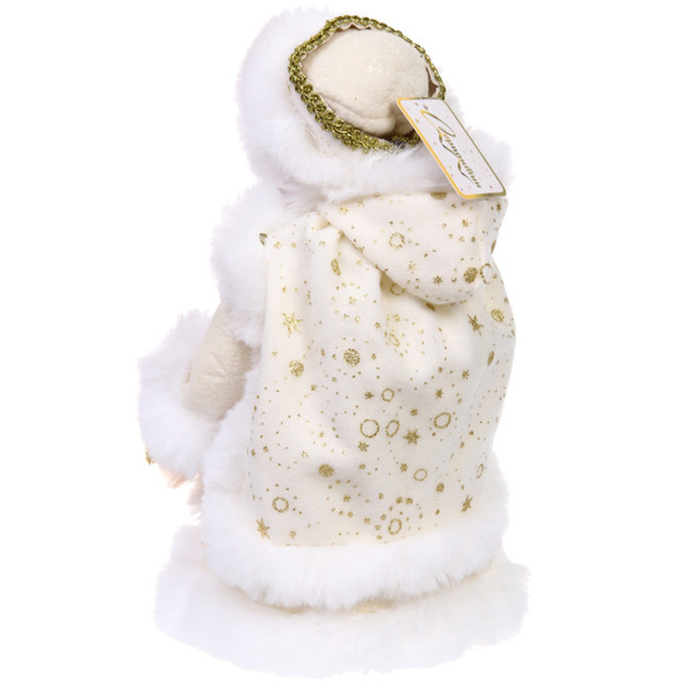 Снегурочка музыкальная «Снежный день» в белой шубке 30 см