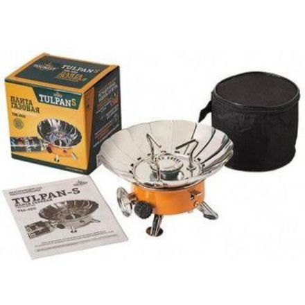 Мини газовая плита TULPAN-S (TM-400), с ветрозащитой, "Tourist"