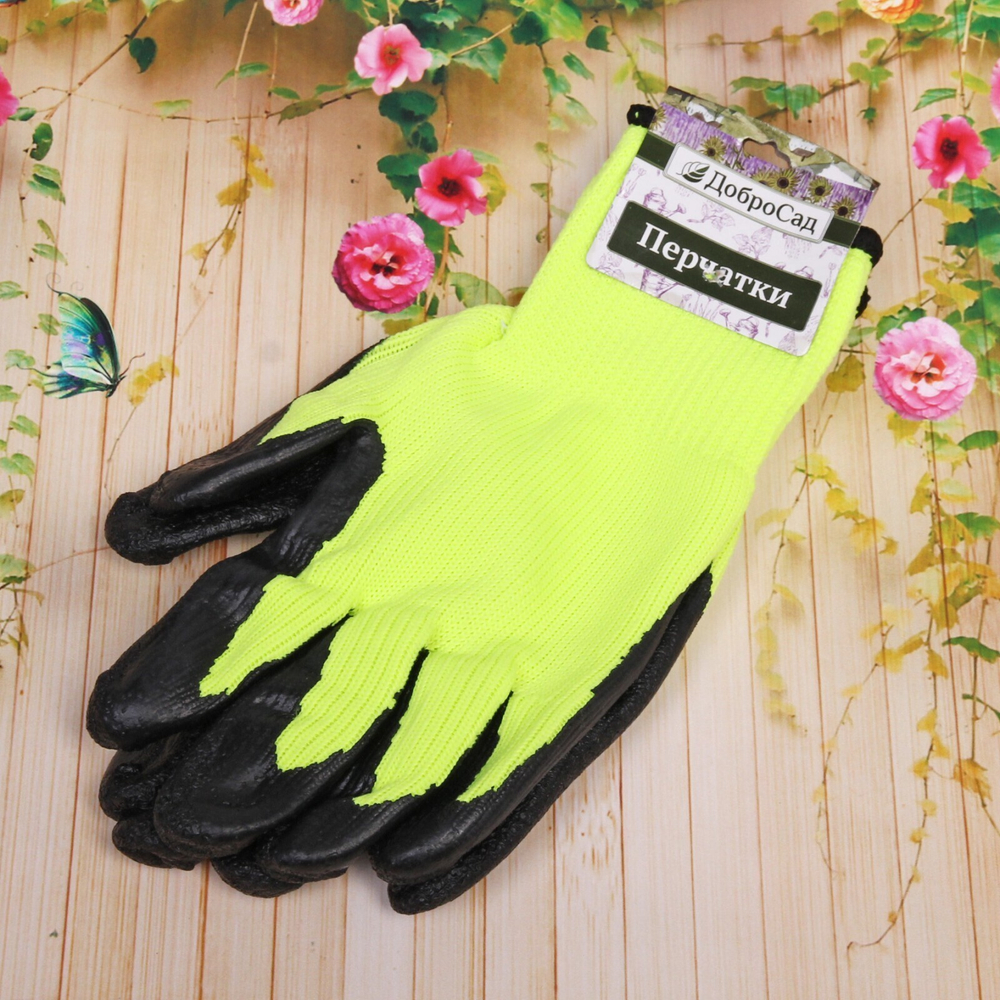 Перчатки акриловые , с вспененым обливом 1/2, утепленные ДоброСад