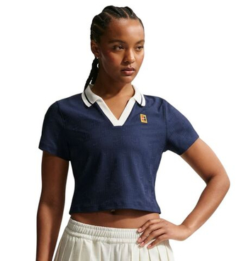 Женское теннисное поло Nike Court Dri-FIT Cropped - midnight navy/sail