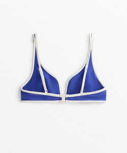 OYSHO Топ бикини с V-образным вырезом, синий