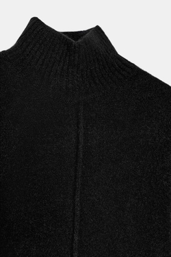 ZARA КОРОТКОЕ МЯГКОЕ ТРИКОТАЖНОЕ ПЛАТЬЕ, ЧЕРНЫЙ