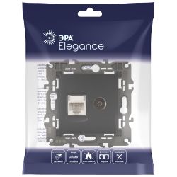 Розетка ЭРА Elegance 14-3110-05 RJ45+TV IP20 антрацит | Elegance Антрацит
