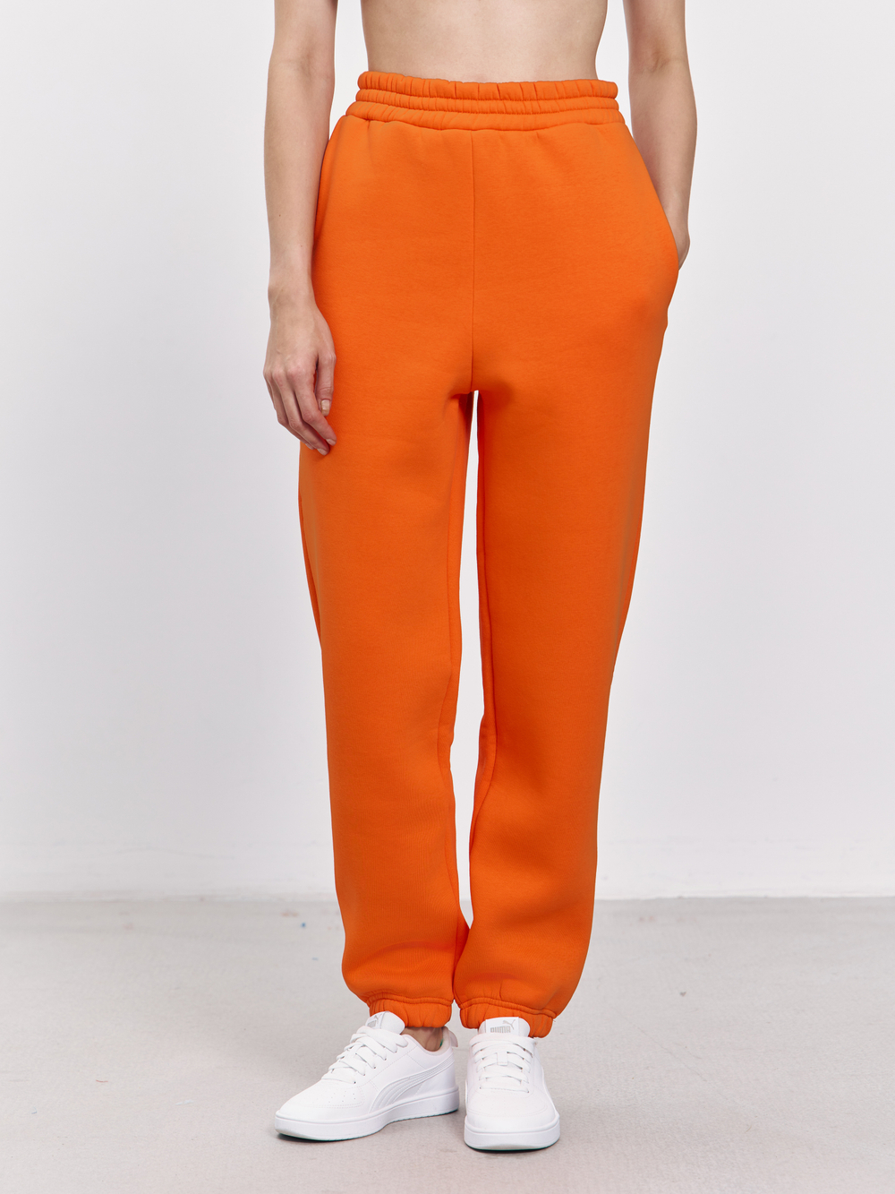 Брюки женские с начесом (оранжевый)