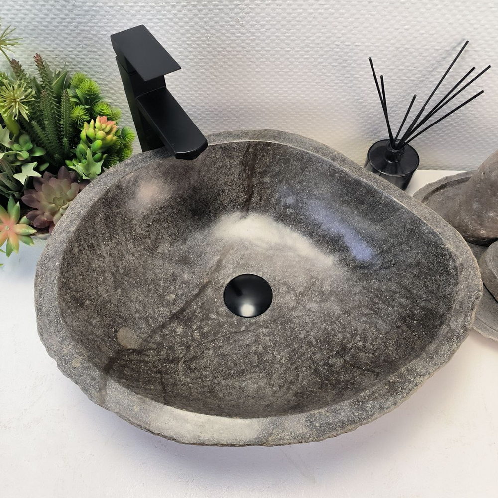 Раковина из речного камня RS-64142 (50*42*15) 0123