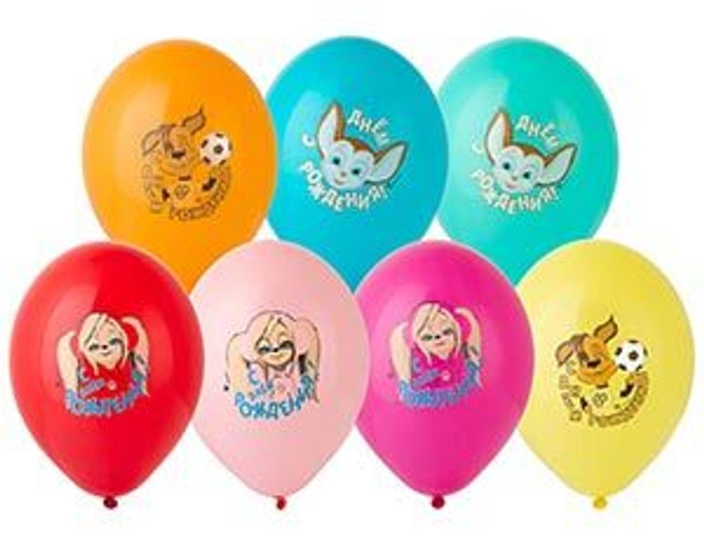 Шар (14"/36 см) ДР Барбоскины 3цв 25 шт.