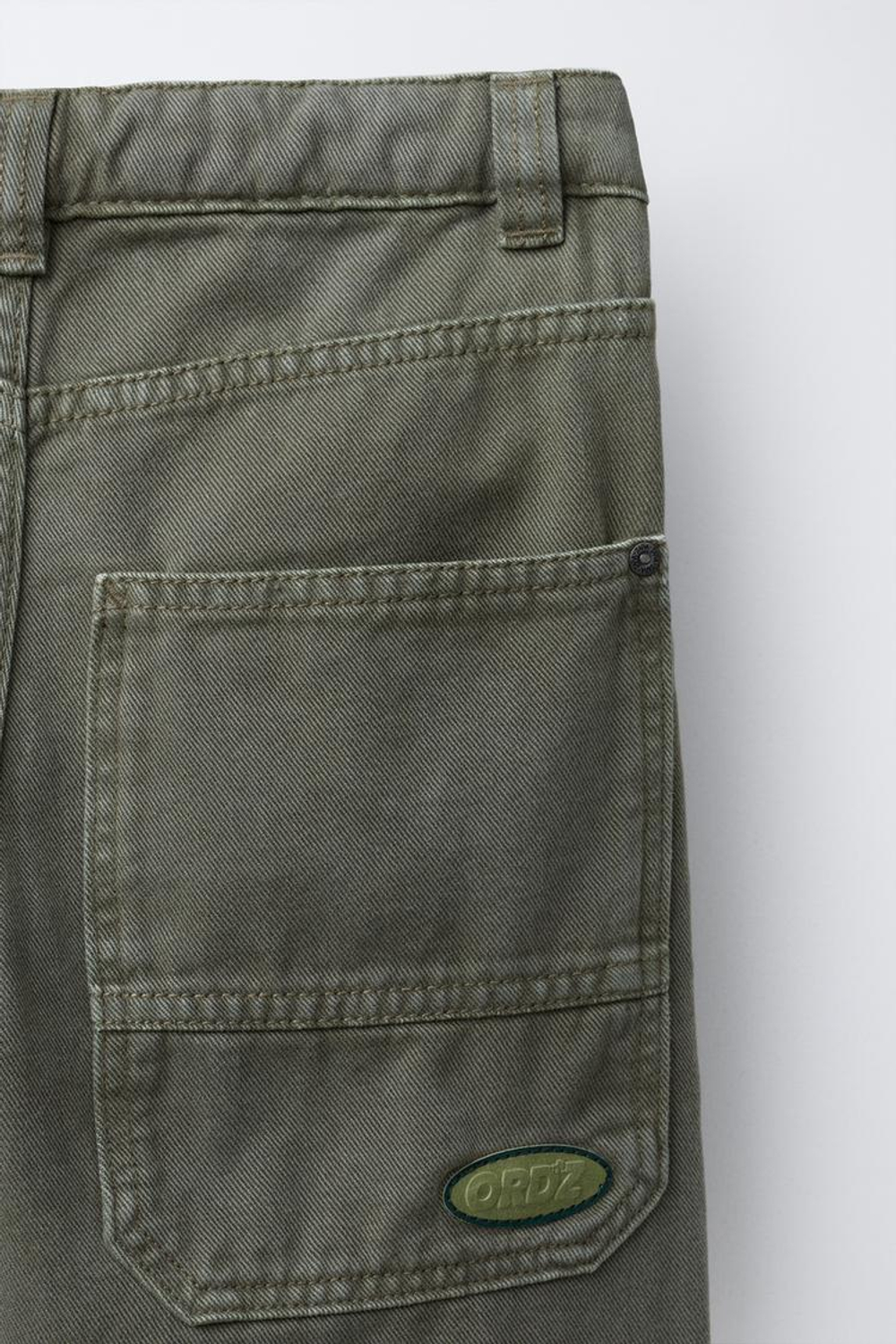 ZARA СВОБОДНЫЕ БРЮКИ ИЗ САРЖИ, ХАКИ