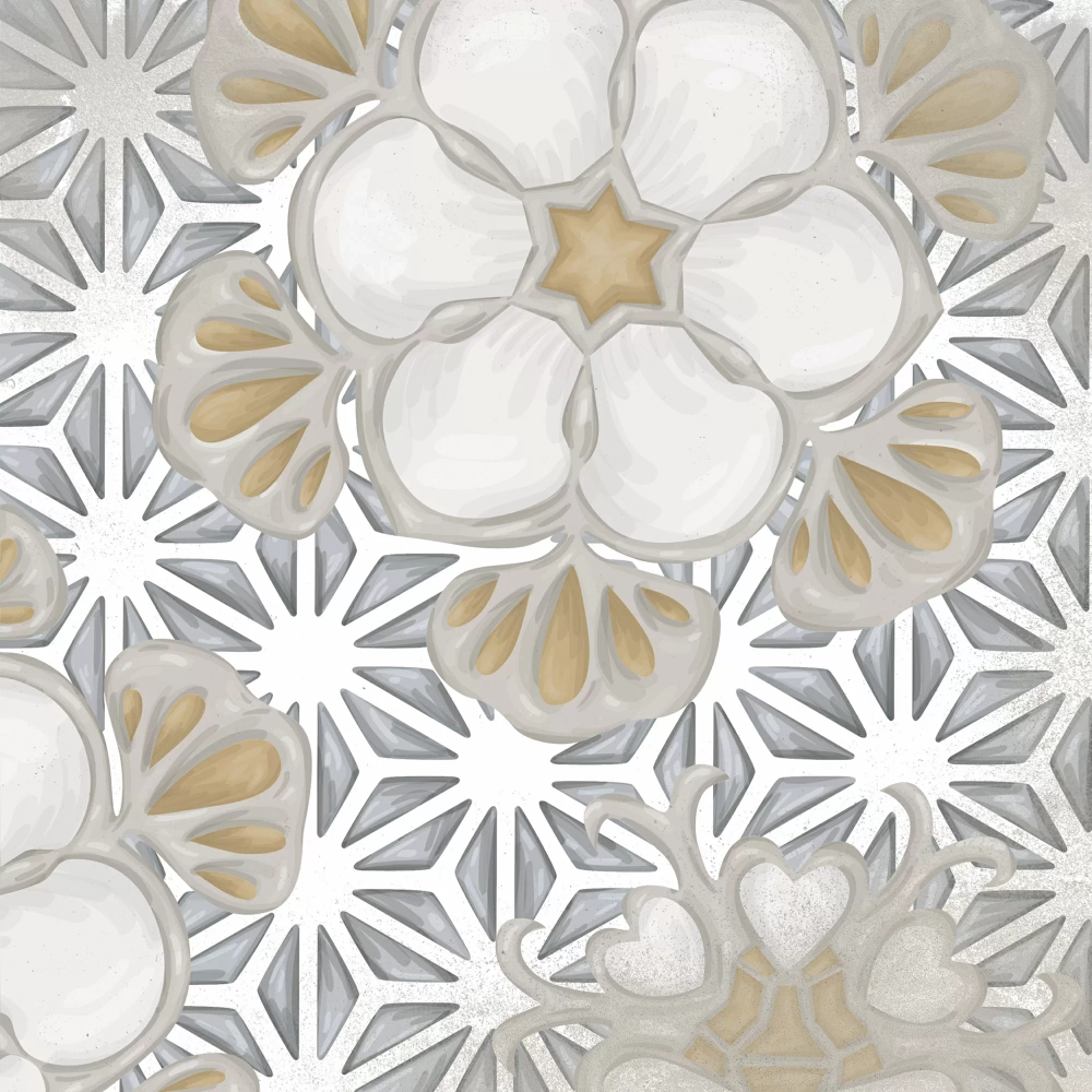 ДЕКОР FLORE GRIS 20X20 ОТ VIVES