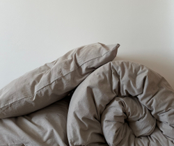 КПБ Евро ВАРЕНЫЙ ХЛОПОК "Серо-коричневый меланж"