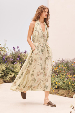 ZARA ПЛАТЬЕ МИДИ ИЗ ВИСКОЗЫ, С ПРИНТОМ