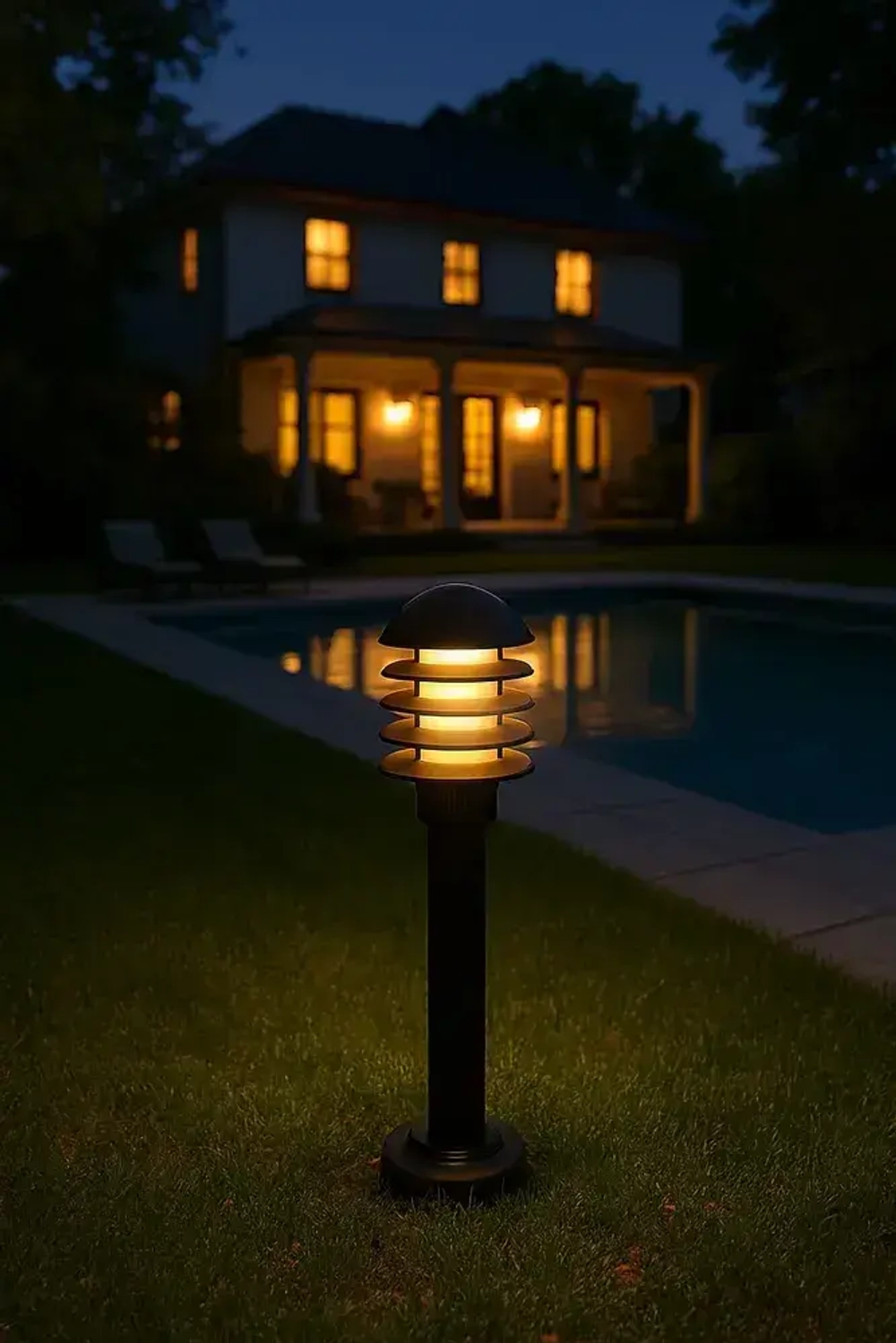 Светильник уличный садовый фонарь 85 см Парковый, электрический, IP54, черный, E27