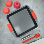 Набор для выпечки 6 предметов: форма для выпечки 3шт, силиконовая кисточка, металлический венчик